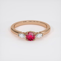 0.30 Ct. Ruby Ring, 18K Rose Gold 1