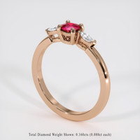 0.30 Ct. Ruby Ring, 18K Rose Gold 2