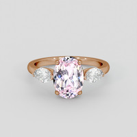 2.60 Ct. Pink Sapphire Ring, 18K Rose Gold 1