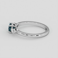 0.64 Ct. Greenish Blue Sapphire Ring, 10K White Gold 4