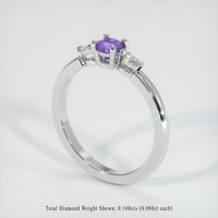 0.26 Ct. Sapphire Ring, 14K White Gold 2