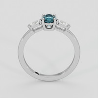 0.64 Ct. Greenish Blue Sapphire Ring, 14K White Gold 3