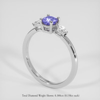 0.75 Ct. Purple Sapphire Ring, 18K White Gold 2