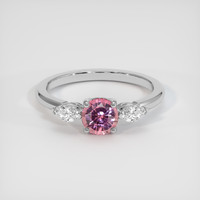 1.15 Ct. Padparadscha Sapphire Ring, 18K White Gold 1