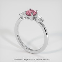 1.15 Ct. Padparadscha Sapphire Ring, 18K White Gold 2