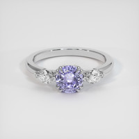 1.07 Ct. Violet Sapphire Ring, 18K White Gold 1