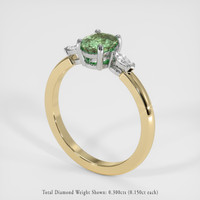 1.03 Ct. Yellowish Green Sapphire Ring, 14K White & Yellow 2