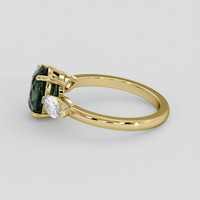 2.54 Ct. Green Sapphire Ring, 10K Yellow Gold 4
