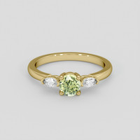 0.49 Ct. Yellowish Green Sapphire Ring, 10K Yellow Gold 1