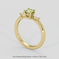 0.49 Ct. Yellowish Green Sapphire Ring, 10K Yellow Gold 2