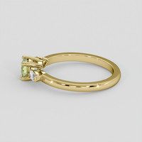 0.49 Ct. Yellowish Green Sapphire Ring, 10K Yellow Gold 4
