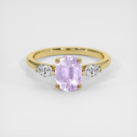 1.66 Ct. Purplish Pink Sapphire Ring, 14K Yellow Gold 1