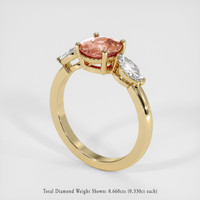 1.54 Ct. Padparadscha Sapphire Ring, 14K Yellow Gold 2