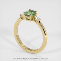 1.03 Ct. Yellowish Green Sapphire Ring, 14K Yellow Gold 2