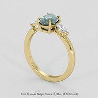 1.63 Ct. Bluish Green Sapphire Ring, 14K Yellow Gold 2