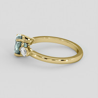 1.63 Ct. Bluish Green Sapphire Ring, 14K Yellow Gold 4