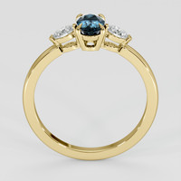 0.86 Ct. Greenish Blue Sapphire Ring, 18K Yellow Gold 3