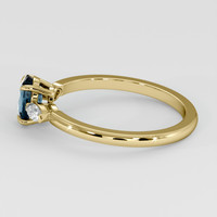 0.86 Ct. Greenish Blue Sapphire Ring, 18K Yellow Gold 4