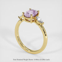 1.66 Ct. Purplish Pink Sapphire Ring, 18K Yellow Gold 2