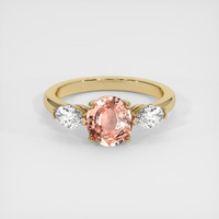 1.54 Ct. Padparadscha Sapphire Ring, 18K Yellow Gold 1