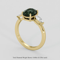 2.54 Ct. Green Sapphire Ring, 18K Yellow Gold 2
