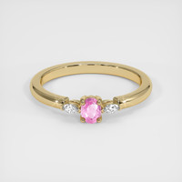 0.25 Ct. Pink Sapphire Ring, 18K Yellow Gold 1