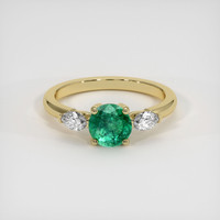 0.84 Ct. Emerald Ring, 18K Yellow Gold 1