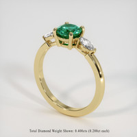 0.84 Ct. Emerald Ring, 18K Yellow Gold 2