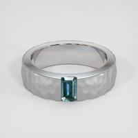 0.52 Ct. Bluish Green Sapphire Ring, Platinum 950 1