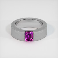 1.57 Ct. Pinkish Purple Sapphire Ring, 10K White Gold 1
