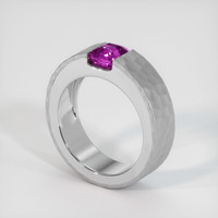 1.57 Ct. Pinkish Purple Sapphire Ring, 10K White Gold 2