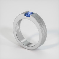 0.79 Ct. Blue Sapphire Ring, 14K White Gold 2