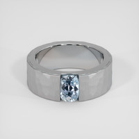 1.05 Ct. Blue Sapphire Ring, 14K White Gold 1