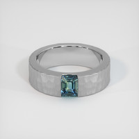 1.15 Ct. Greenish Blue Sapphire Ring, 14K White Gold 1