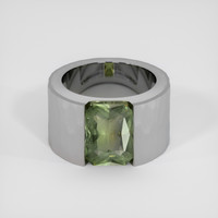 2.97 Ct. Green Sapphire Ring, 14K White Gold 1