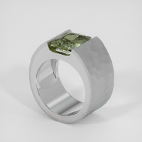 2.97 Ct. Green Sapphire Ring, 14K White Gold 2