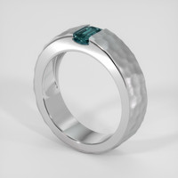 0.52 Ct. Bluish Green Sapphire Ring, 14K White Gold 2
