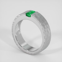 0.43 Ct. Emerald Ring, 18K White Gold 2
