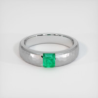 0.99 Ct. Emerald Ring, 18K White Gold 1