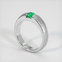0.99 Ct. Emerald Ring, 18K White Gold 2