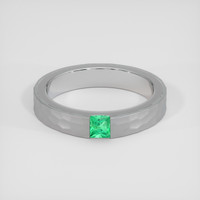 0.20 Ct. Emerald Ring, 18K White Gold 1