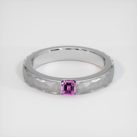 0.23 Ct. Pink Sapphire Ring, 18K White Gold 1
