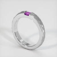 0.23 Ct. Pink Sapphire Ring, 18K White Gold 2