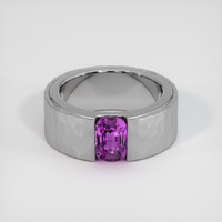2.02 Ct. Purple Sapphire Ring, 18K White Gold 1