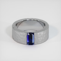 0.84 Ct. Sapphire Ring, 18K White Gold 1