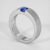 0.94 Ct. Blue Sapphire Ring, 18K White Gold 2