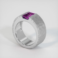 1.92 Ct. Pinkish Purple Sapphire Ring, 18K White Gold 2