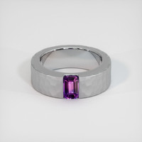 0.91 Ct. Sapphire Ring, 18K White Gold 1