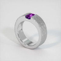 0.91 Ct. Sapphire Ring, 18K White Gold 2