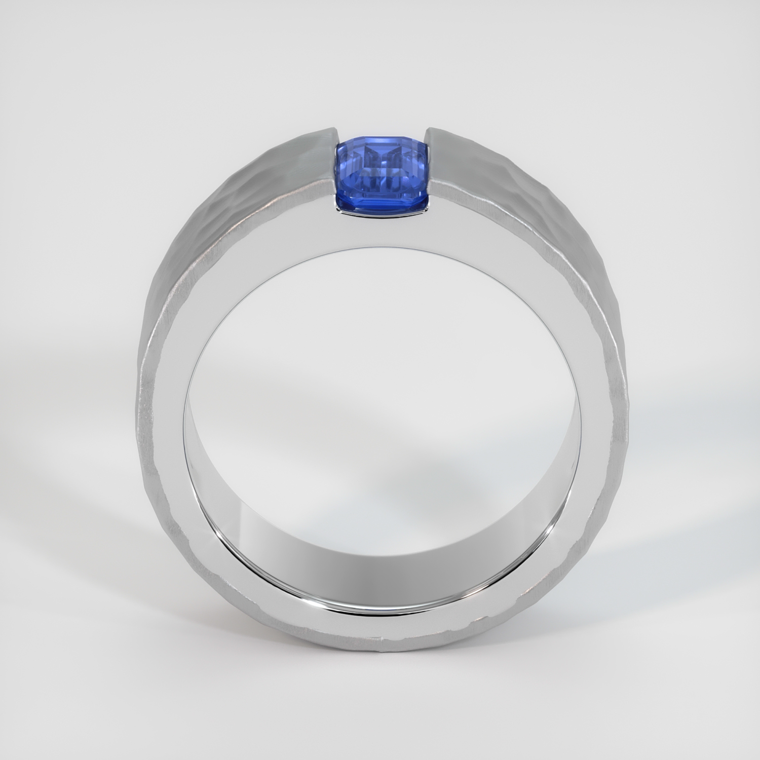 Blue Men's Sapphire Ring 1.09 Ct. 18K White Gold | The